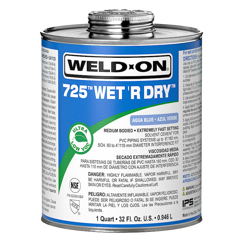 Weld-On® 725™ Wet ‘R Dry™