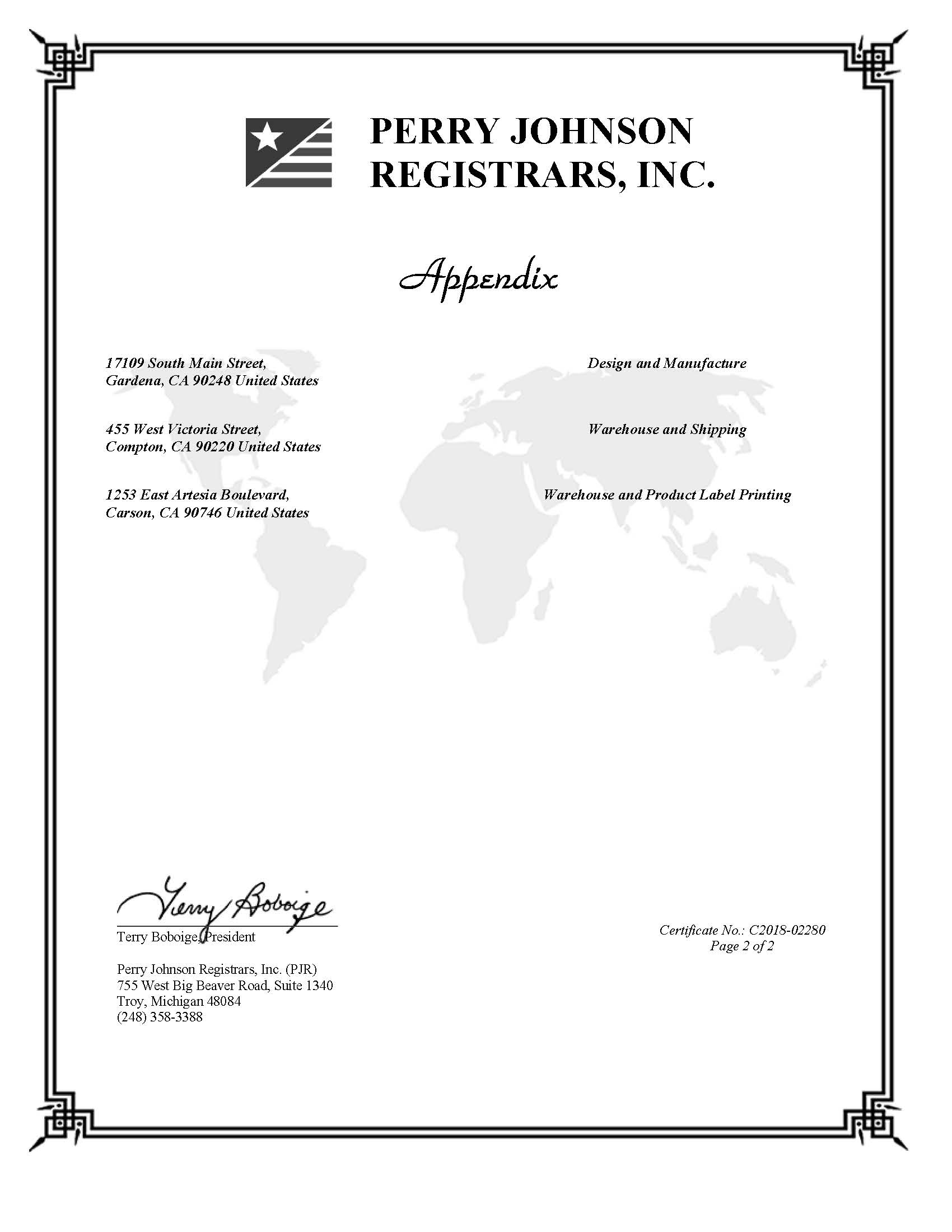 2014 ISO Certificate