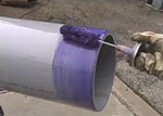 Applying Weld-On Cement to large pipe